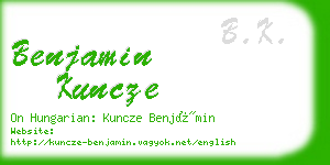 benjamin kuncze business card